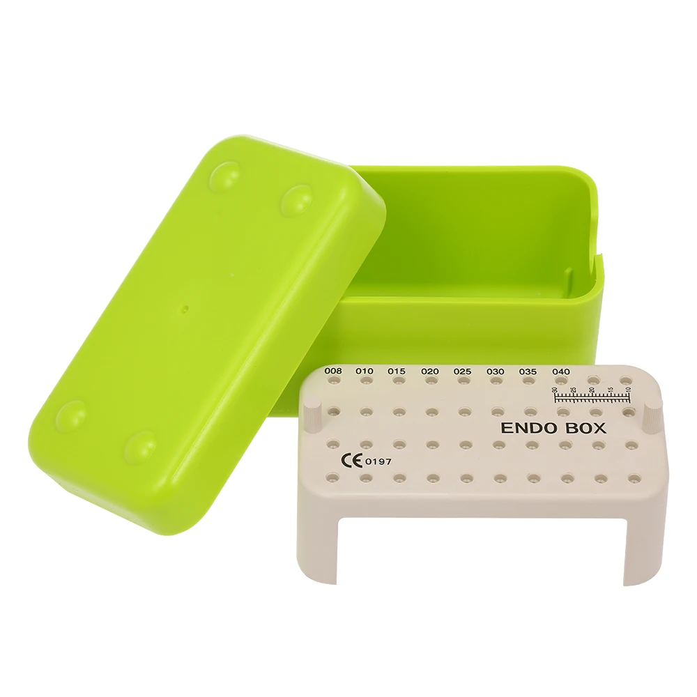 

40 Holes Dental Plastic Endo Box With Ruler Files Bur Holder Blocks Stand Clean Autoclavable Sterilization Case Tools