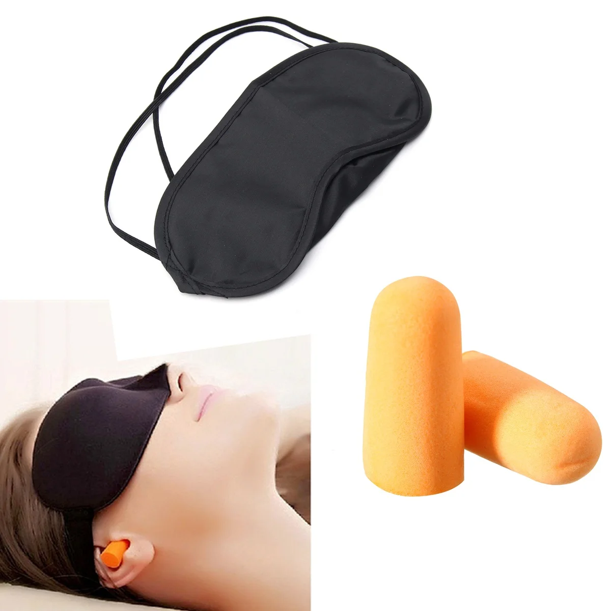

2Pcs earplugs noise reduction Foam Soft Ear Plugs Noise Reduction Earplugs Protective for sleep with Eye Mask