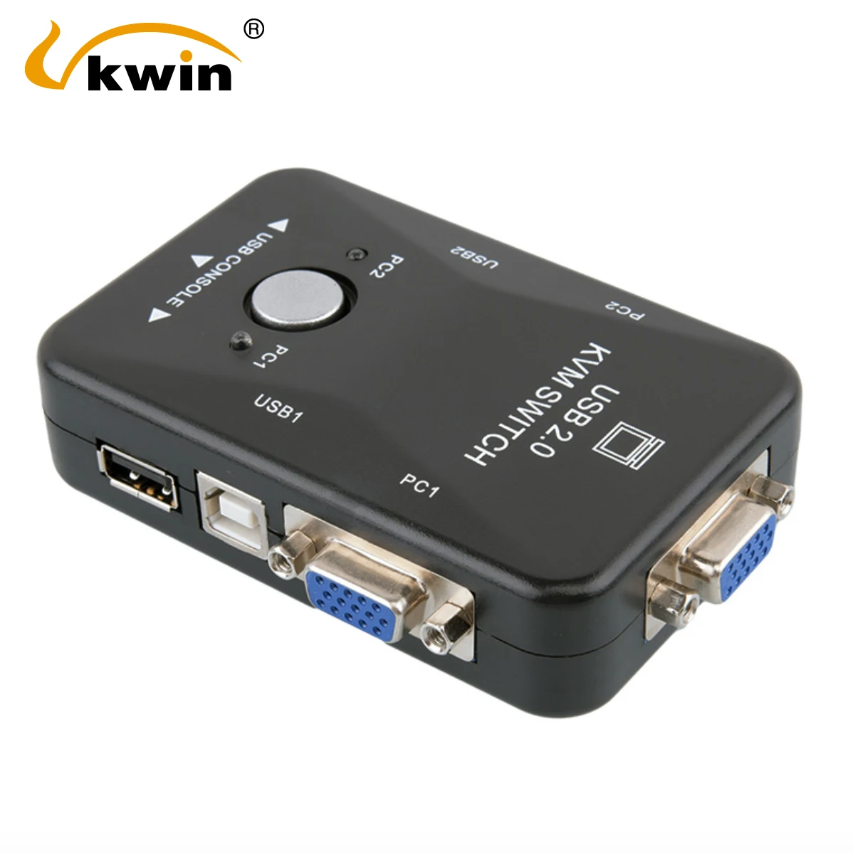 

VKWIN 2 Port USB 2.0 KVM Switch VGA SVGA Switch Splitter Box for Keyboard Mouse Monitor Adapter