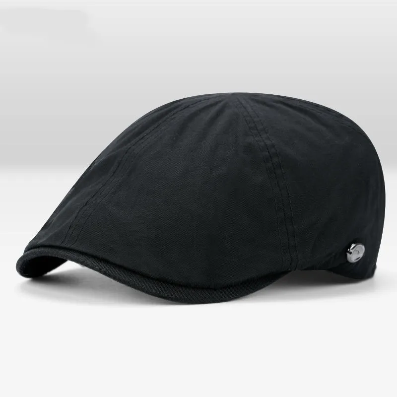 

Drop shipping Male Pure Cotton Flat Peaked Ivy Cap Women and Men Outdoors Casual Beret Hats Dad Solid Color Newsboy Caps