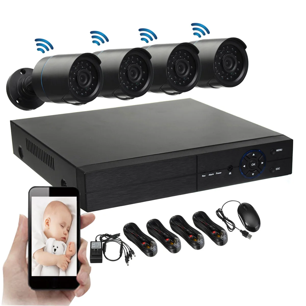 

8CH NVR 720P Wireless IP Camera CCTV Surveillance Security Camera System