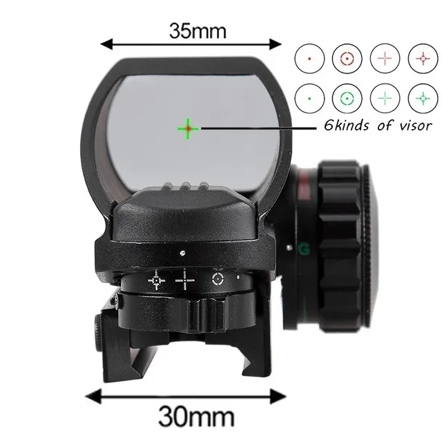 Reflejo táctico láser rojo/Verde 4 retícula holográfica proyectada punto rojo mira de Mira pistola de aire caza 11mm/20mm Rail Mount AK - Imagen 6