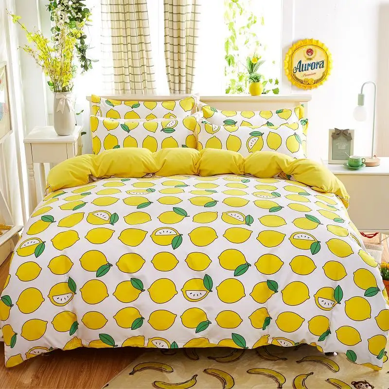

Solstice Home Textiles Cartoon Bed Linen Flower Fruit Stripe Fashion Bed Set 3pcs/4pcs Bed Linen Bed Set Duvet Cover Pillowcase