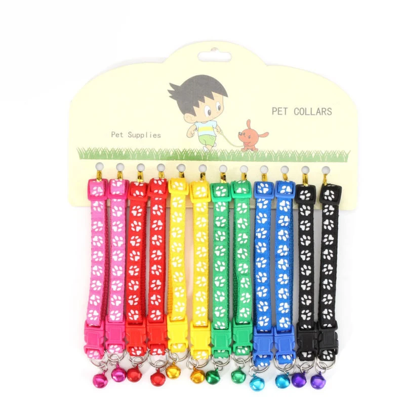 

12pcs Adjustable Small Pet Dog Collar Puppy Buckle Neck Strap Nylon With Bell for Animal Pet Accessories Small Dogs
