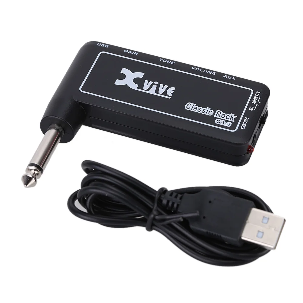 Xvive GA3 Classic Rock Mini Portable Rechargeable Electric Guitar Plug Headphone Amp Amplifier
