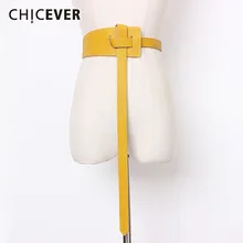 CHICEVER летний винтажный однотонный ремень с перфорацией и пряжкой, несимметричный ремень для женщин, женские ремни, мода