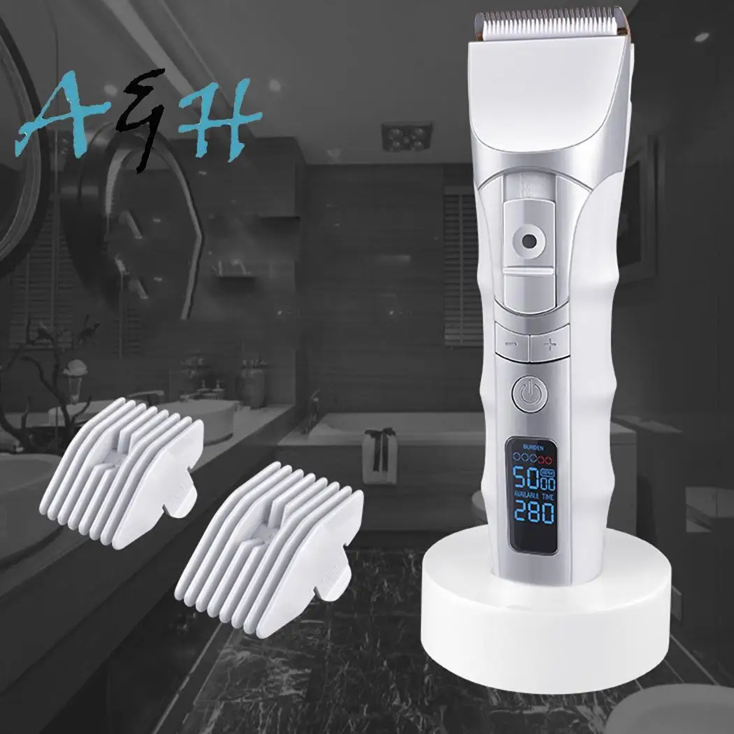 

KM-838 Rechargeable Electric Professional Barber Hair Clipper Trimmer For Men LCD Display Hair Cutting Machine Haircut