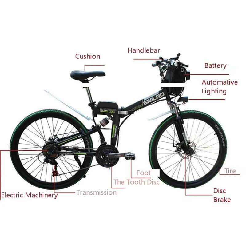 Flash Deal Customized Mountain Motor-driven Bicycle 48V15AH500W Lithium Battery Instead Of Walking Assistance Ebike Folding Electric Bike 0