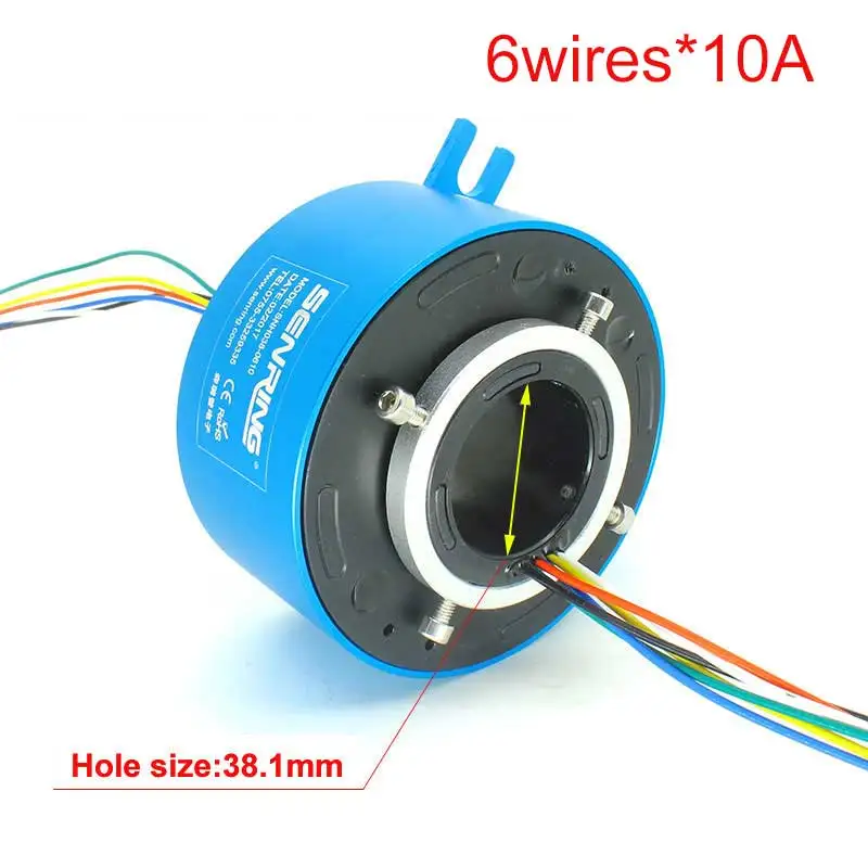 6 Wires 10A Through Bore Slip Rings Hollow Shaft Hole Slipring Diameter 99mm Brush Conductive Rotating Enclsoed Ring | Инструменты