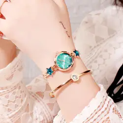 Лидер продаж золото Для женщин браслет часы кварцевые наручные часы Для женщин модные роскошные часы Женское платье часы женские часы