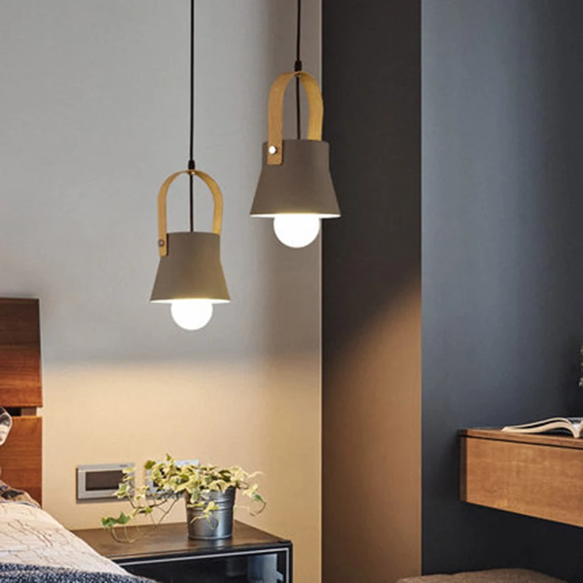 

Nordic Design Industrial Lamp Led Iron Pendant Lights Clothing Shop Bar Cafe Kitchen Fixtures Bedroom Hanging Lamp Luminaria
