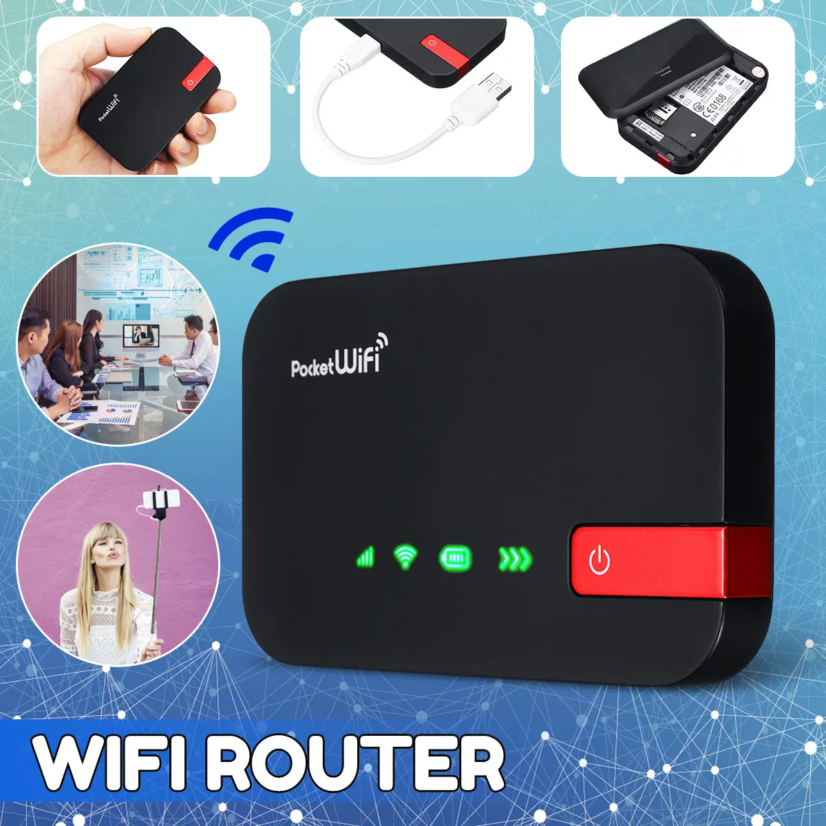 

Portable 4G 3G LTE Mobile WIFI Hotspot Wireless Router for iPhone Xiaomi Mobile Phone Tablet PC