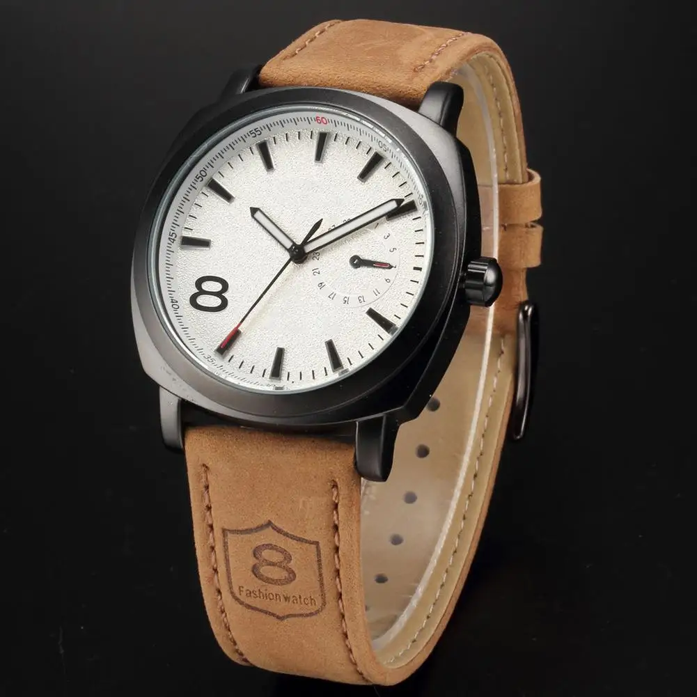 

Men's Fashion Faux Leather Strap Sport Military Quartz Analog Wrist Watches