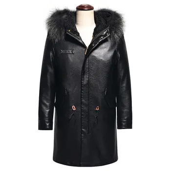 

303 New Fashion Men Winter Clothes Rex Rabbit Inner Overcoat Men's Fur Coat Male Leather Jacket Coat