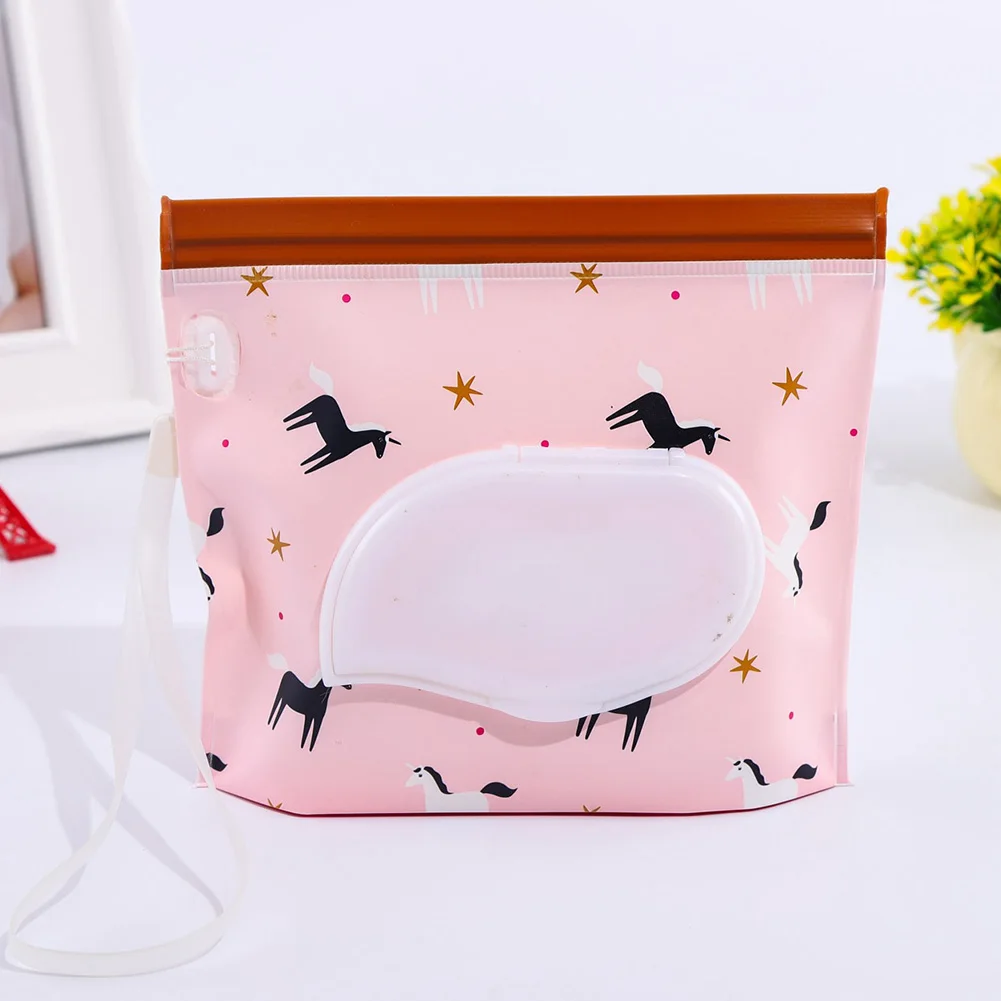

Self-sealing Wipes Reusable Wet Wipe Holder Dispenser Pouch Refillable Self-supporting PVC Bag