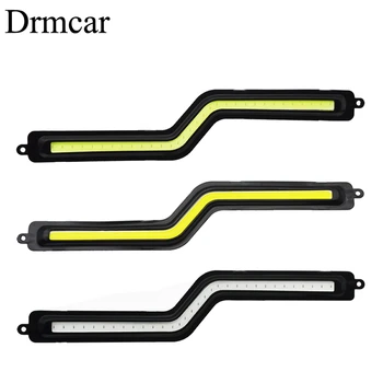 

2X Auto DRL LED Cob Car Led DayTime Running Light Turn Signal Automobile Lamp Car Day Light Bulbs White License Plate Light
