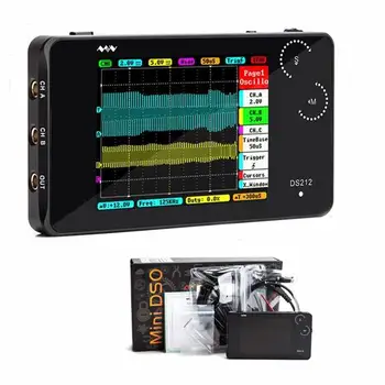 

DS212 Mini LCD Digital Portable Storage Oscilloscope Handheld Bandwidth 1MHz Sampling Rate MCX Combined Probe