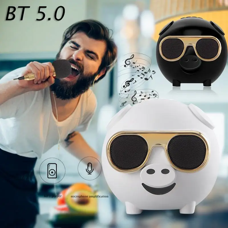 Свинья беспроводной Bluetooth динамик Смарт караоке аудио устройство мини микрофон
