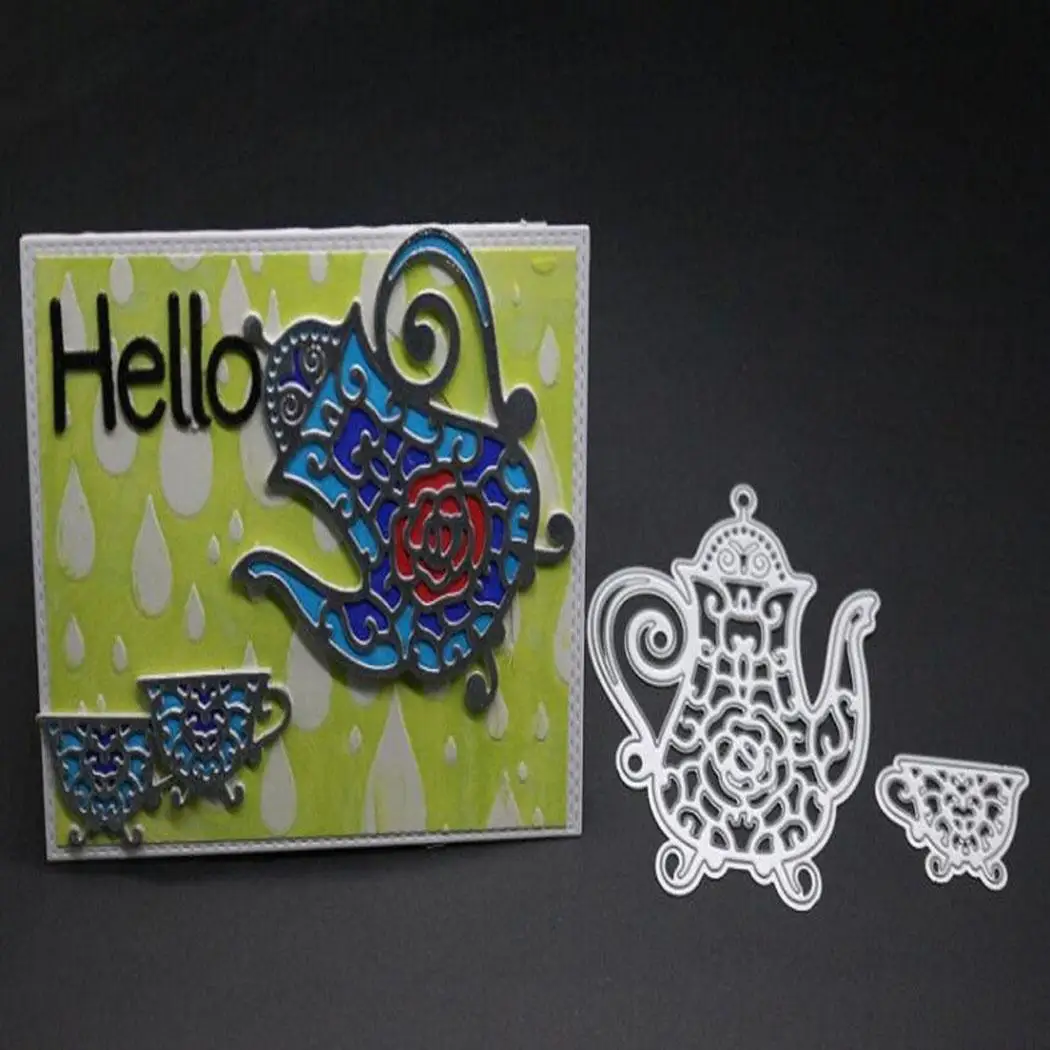 

Teapot and Cup Shape Metal Cutting Dies Stencils for DIY Scrapbooking DIY Paper Cards Photo Album Decorative Embossing