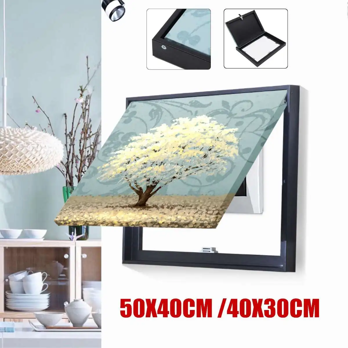 

2 Sizes Framed Canvas Home Wall Decor Art Oil Painting Pictures Distribution Box Electric Meter Gate Shielding 40x30cm 50x40cm