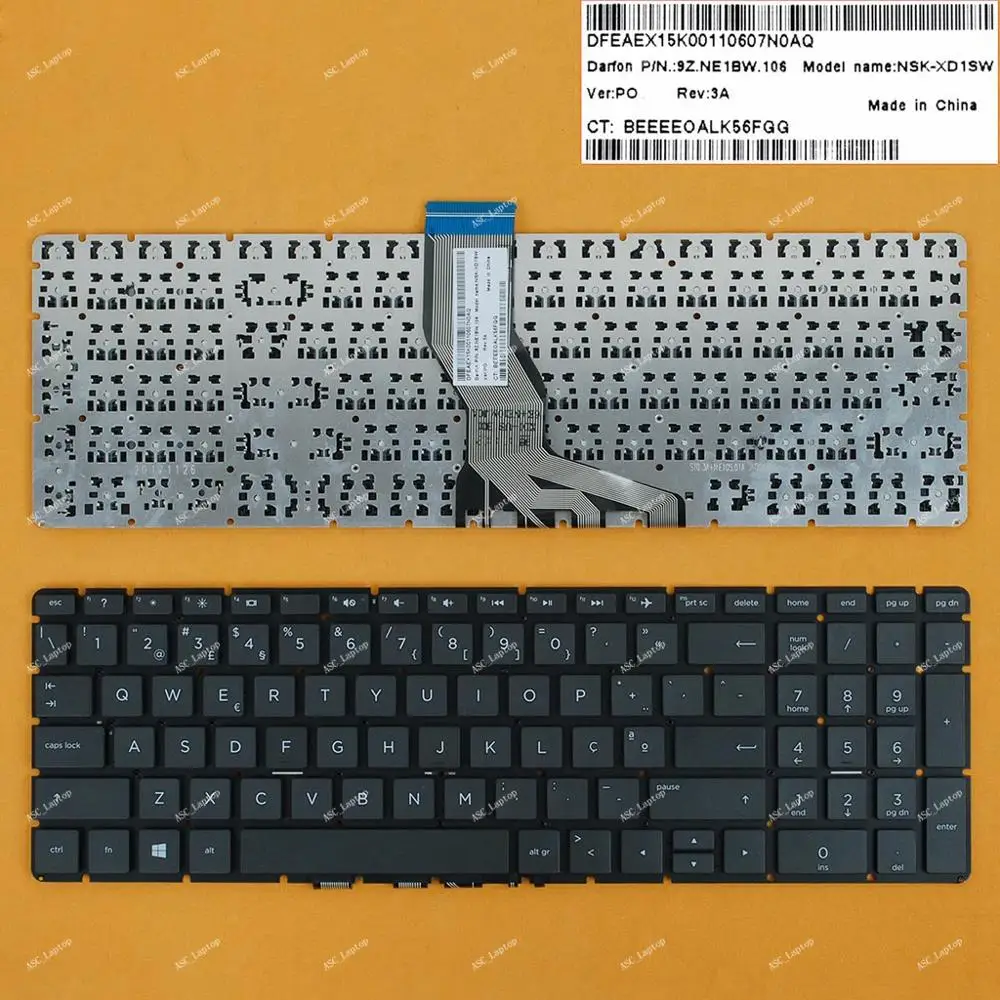 

New PO Portuguese Teclado Keyboard for HP home 15-bw020np 15-bw021np 15-bw028np 15-bw015np 15-bw016np 15-bw019np Black, NO Frame
