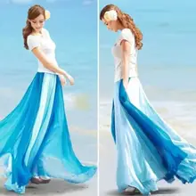 Zeagoo пляжная юбка в цыганском стиле Для женщин эластичные Высокая талия шифон длинные пляжные макси короткие юбки женские юбки Falda De Playa одежда