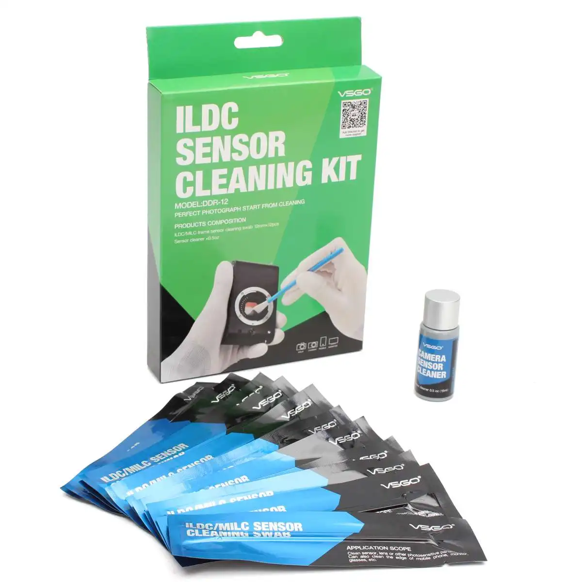 

12pcs Cleaning Swab Full Frame DSLR SLR Camera Cleaning Sensor CCD/CMOS Cleaning Kit VSGO DDR-12 for Digital Camera Matrix Clean