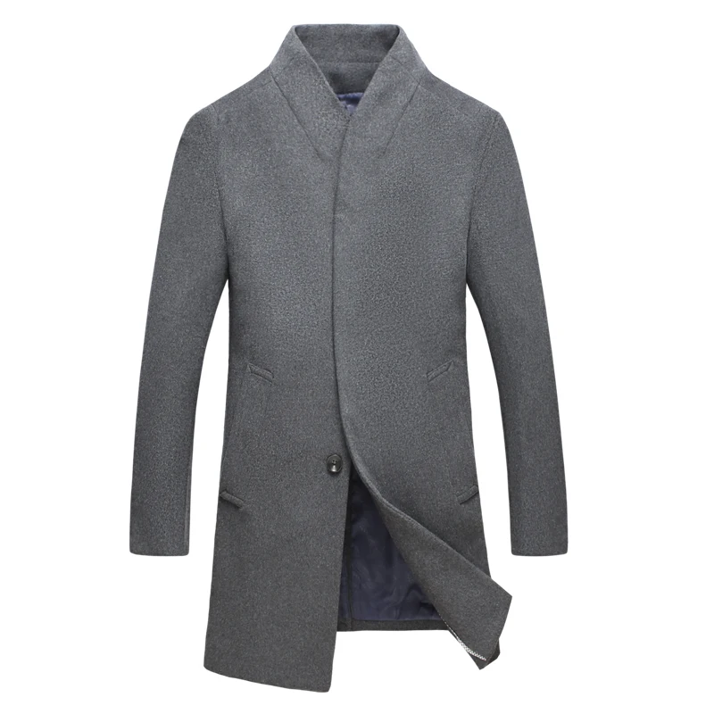 Y Slim Lana gray Blue Hombre Mezclas Sólido navy Chaqueta Casual Black Para 5xl Negocios Hombres Fit De burgundy Invierno Abrigo Collar brown M qFH7Xz