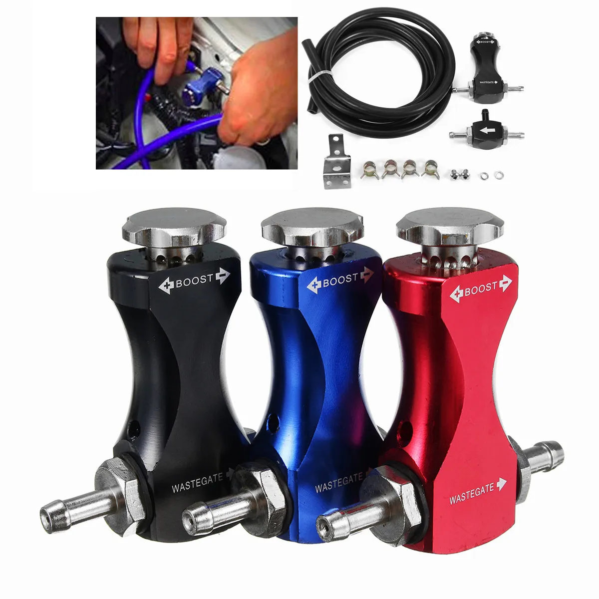 

Universal Adjustable Car Manual Turbo Boost Controller Turbocharger Bleed Valve Kit For AUDI TT A3 A4 A6 1.8T S3 S4 TURBO