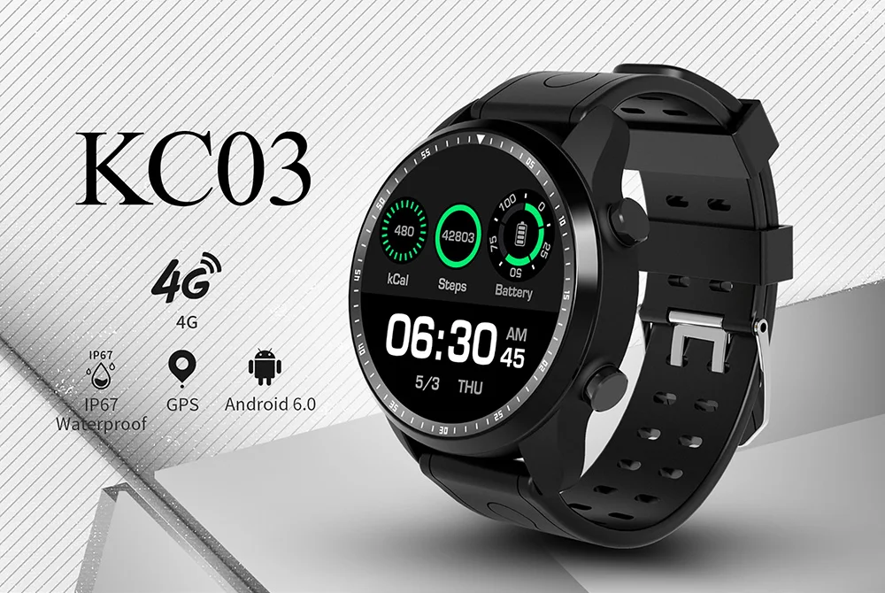

KC03 4G Smartwatch GPS Quad Core 1.2GHz 16GB+1GB WiFi 8 Models Sport Watch Phone Waterproof Heart Rate Monitor Smart Watch Men