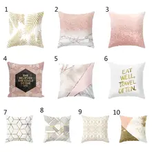 Геометрический минималистский Английский алфавит шаблон наволочка для диванной подушки персиковый бархат декоративная наволочка для подушки
