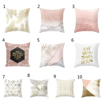 

Geometric Minimalist English Alphabet Pattern Pillowcase Sofa Cushion Pillowcase Peach Velvet Home Decoration Pillowcase