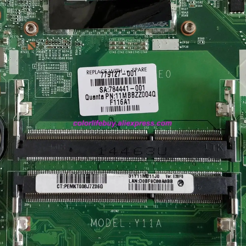 حقيقية 779127-001 779127-501 UMA w i3-4005U CPU محمول اللوحة اللوحة الرئيسية ل جناح HP 17-F140NR 17T-F000 الكمبيوتر الدفتري