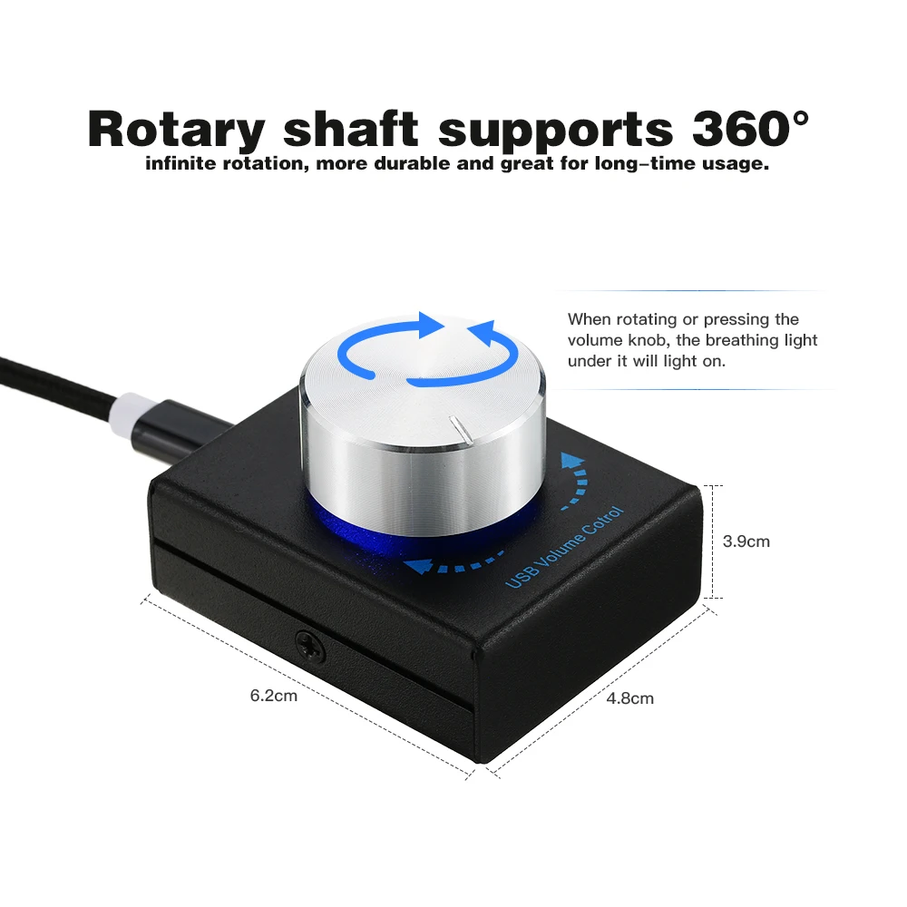 

USB Volume Control Computer Speaker Audio Volume Controller Adjuster with One Key Mute Function