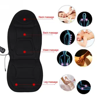 

Portable Heating Vibrating Back Massager Pad Chair In Cussion Car Home Office Lumbar Neck Pain Relief Tool With EU Plug