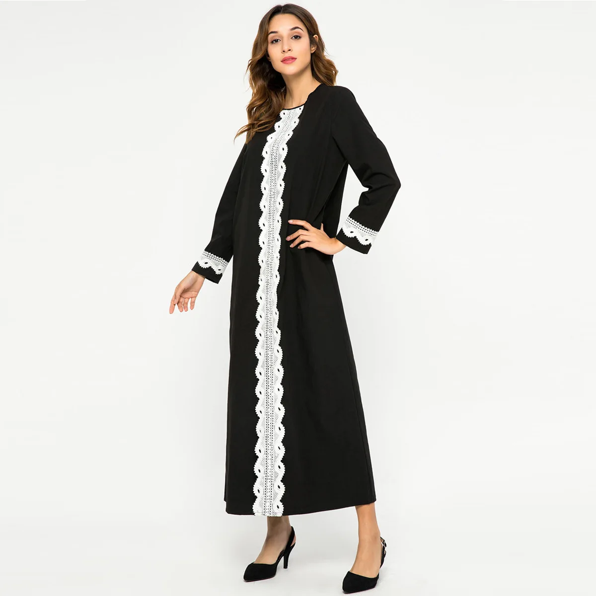 Arab Middle East Muslim Robe Lace Split Maxi Dress Ramadan Long Kaftans For Women Islam Clothing Abaya Dubai Caftan New | Тематическая