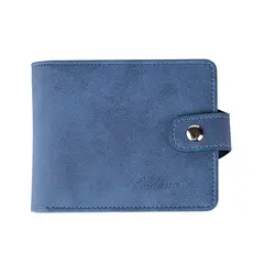 Короткий дизайнерский мужской двустворчатый кошелек мужской кошелек с застежкой из искусственной кожи держатель для кредитных карт 2 ID