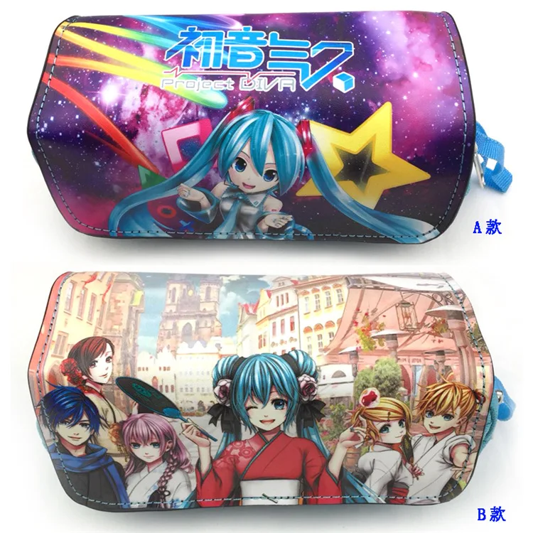

Cartoon cute large capacity Hatsune future pencil case pencil case children's pencil case magic double zipper pencil case