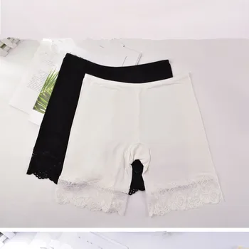 

Summer Women Solid Lace Shorts Breathes Anti-Wear Bottoming Shorts 2019 Elastic Shorts