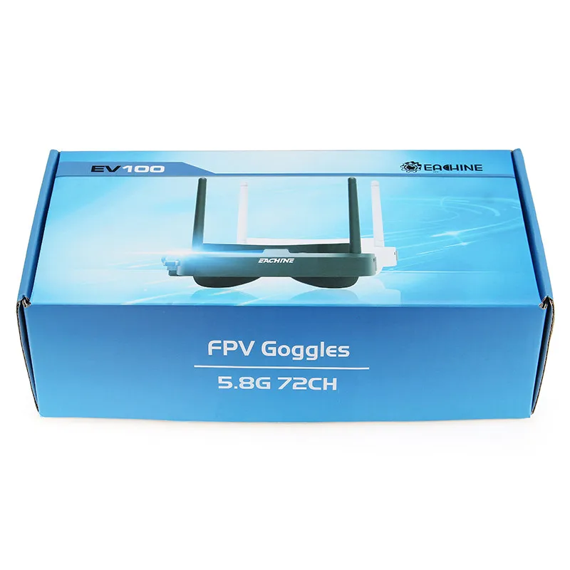 В наличии Eachine EV100 720*540 5 8G 72CH FPV очки с двумя антеннами вентилятор 7 4 V 1000mAh батарея