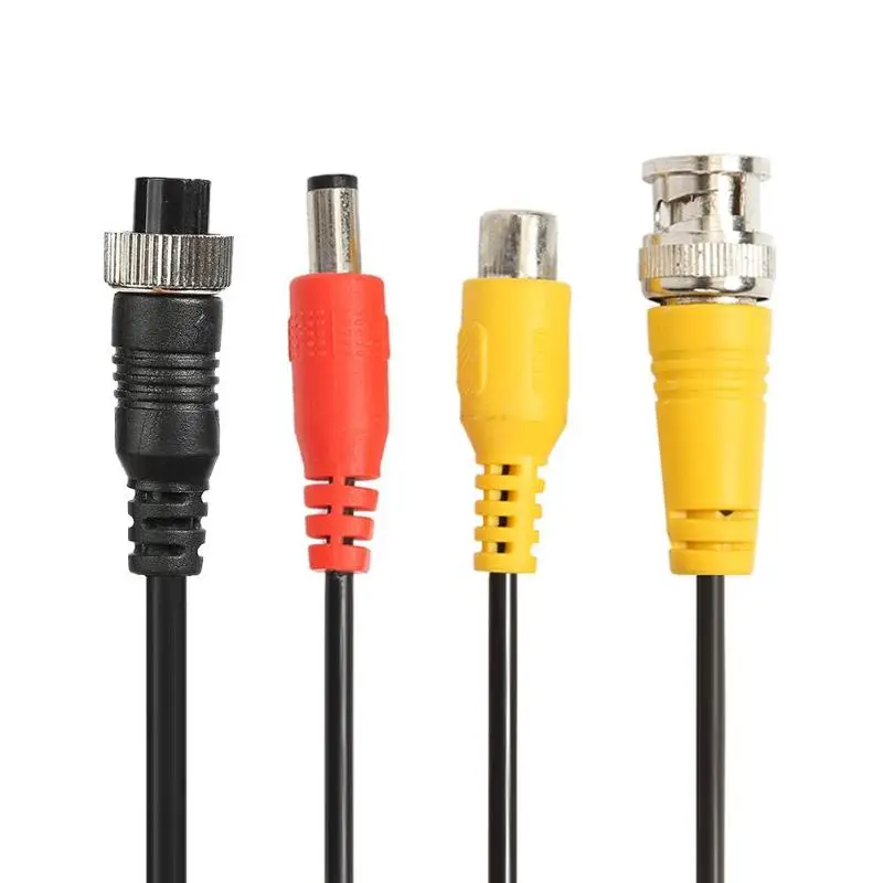 M12 4Pin авиационная головка для BNC/RCA/DC CCTV камеры AV адаптер Соединительный кабель