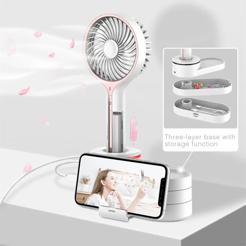 

Portable Handheld With Rechargeable Built-In Battery Mini Fan Air Conditioner Cooler Cooling Fan Summer Desk For Smart Home