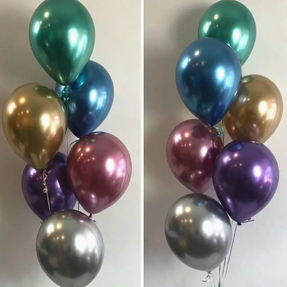 100p 50p 30p металлические золотые серебряные синие зеленые фиолетовые шары для свадьбы с днем рождения латексные металлические хромированные шары воздушные гелиевые шары