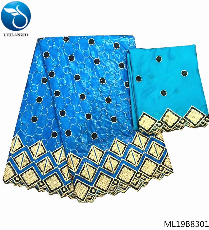 LUNLANZHI красный embrodeiry ткань bazin Африканский 7 ярдов Базен riche getzner вечерние