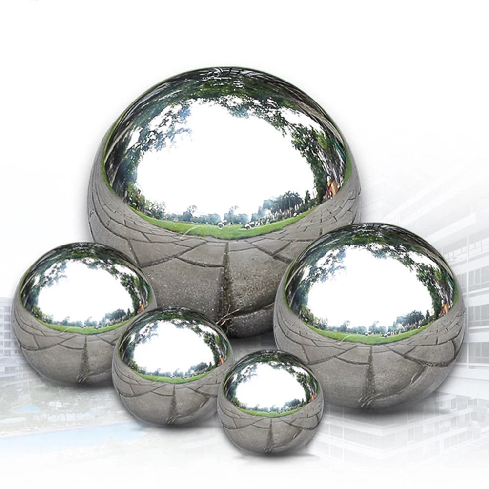 25cm Stainless Steel Sphere Garden Ornament Mirror Silver Finish