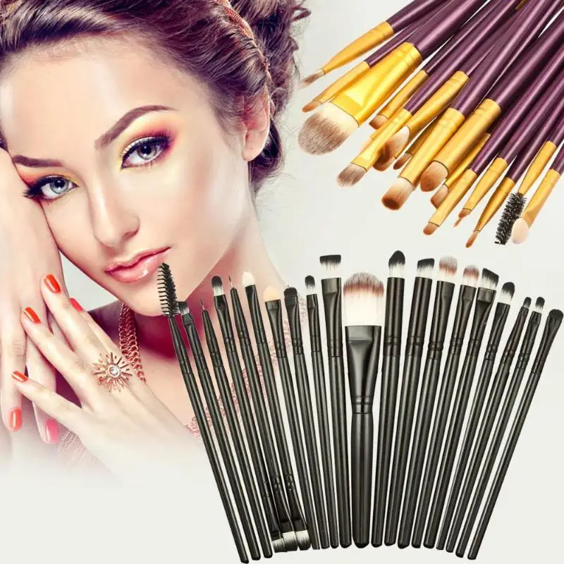 

Pro 20pcs Makeup Kit Makeup Brushes Set Powder Foundation Eyeshadow Eye Lip Cosmetic Maquiagem A set of makeup brushes
