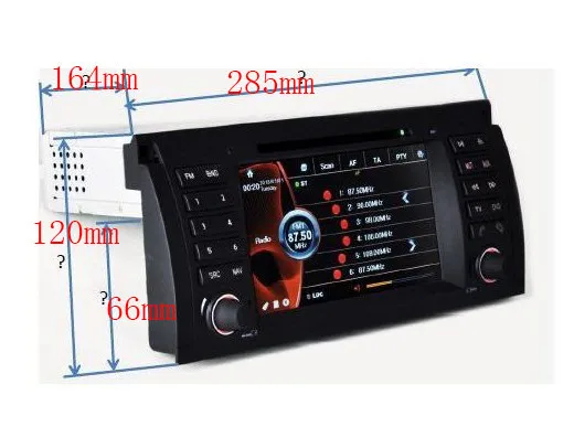 Top HD 7inch 1din in dash headunit car dvd gps navigation player multimedie  for BMW for E53 for E39 subwoofer canbus 1