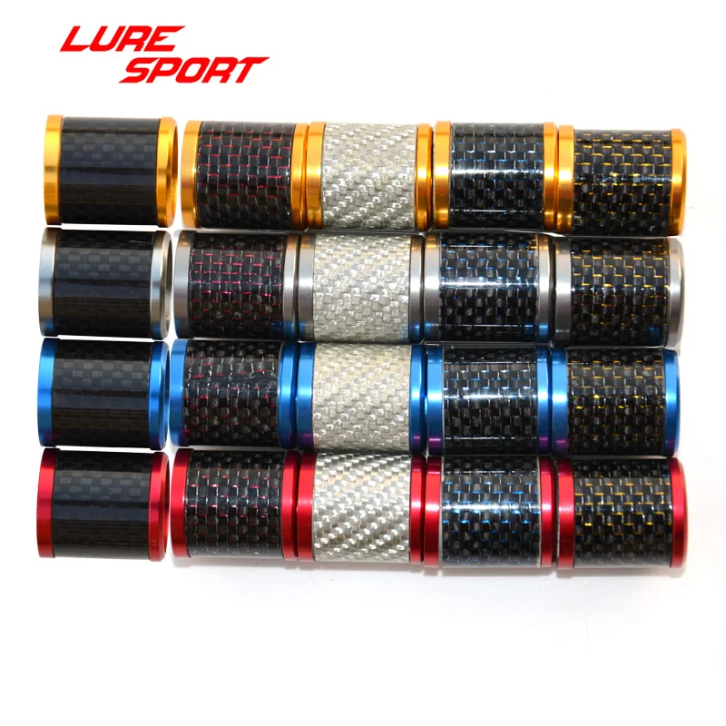 LURESPORT 4 комплекта алюминиевых колец и карбоновых колпачков для трубчатой катушки