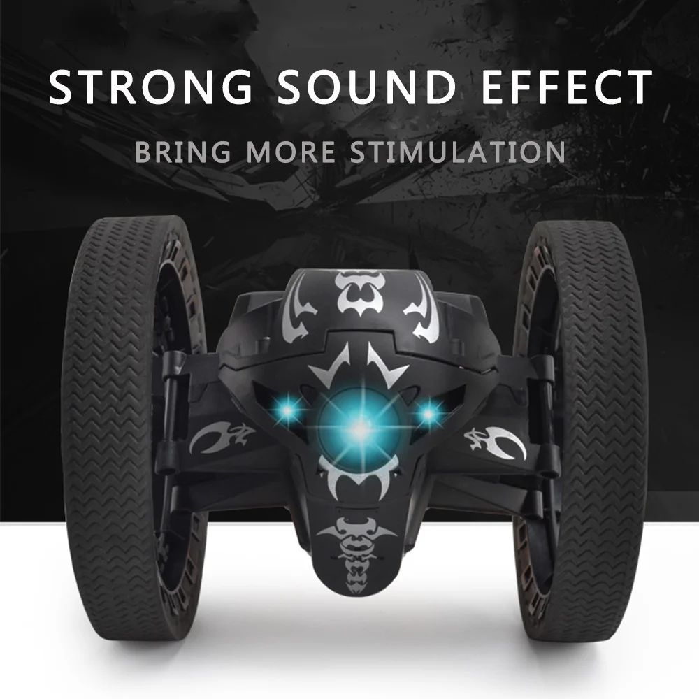 Aiboduo RC Mini Car LED Light Bounce Car RC Car With Flexible Wheels Rotation Remote Control Robot Car Toys for Gift