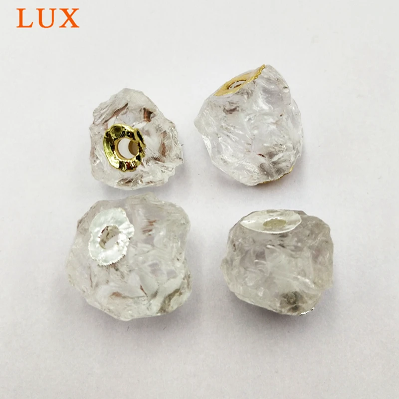 

Big hole Clear Quartz Raw Gemstone Beads Nuggets Stone Raw Crystal Rough Chunks Perfect Wire Wrapping Pendants Jewelry Making